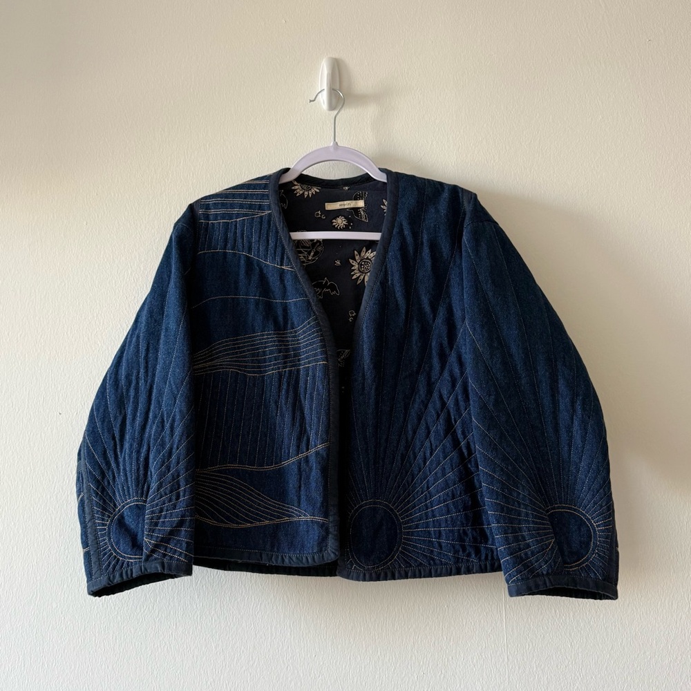 [SOLD] Sessùn cropped quilted denim jacket